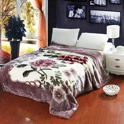 Double Layer Raschel Blankets 150*200cm Soft Warm Faux Fur Mink Throw Thicken
