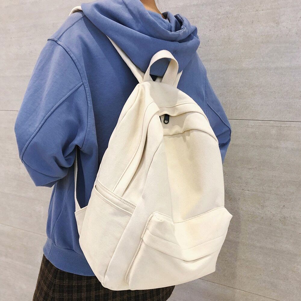 School Backpack Women Cotton Canvas School Bag Girl Backpacks Ladies