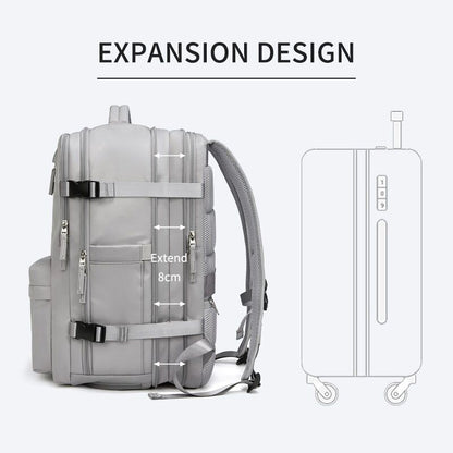 Women Travel Backpack 16 Inch 39L USB Charging Backpack Shoe Bag Hiking Backpack
