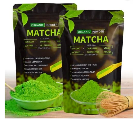 Premium Organic Matcha Green Tea Powder Unsweetened 3.5OZ,Latte & tea
