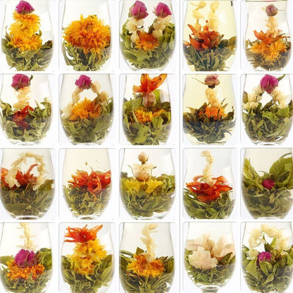 18pcs Handmade Blooming Flower Tea Blooming Tea Flowers Balls Green Tea Gift Box