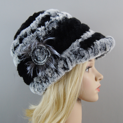 Women Winter Rabbit Fur Caps Warm Real Rabbit Fur Hats Natural Soft Knitted Hat