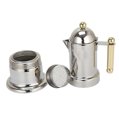 Coffee Pot Espresso Maker Stovetop Moka Stainless Steel Latte Percolator 21x10cm