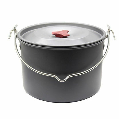 Campfire Pot Tableware Big Capacity Aluminum Alloy Camping Cooking Picnic 21*14