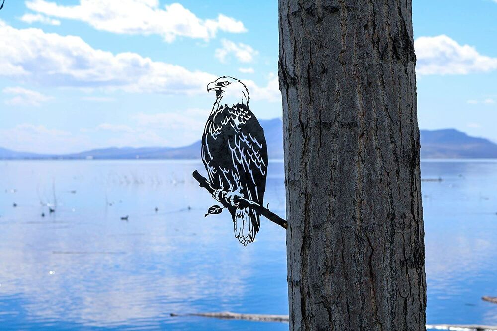 Bald Eagle Decoration | Garden Art | Backyard Art | Tree Art | Silhouette Art