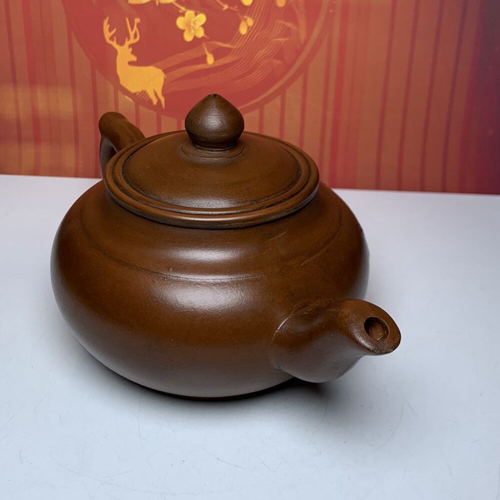 Vintage China Yixing Purple Clay Teapot Zisha Ceremony Painted Nice Teaware Rare