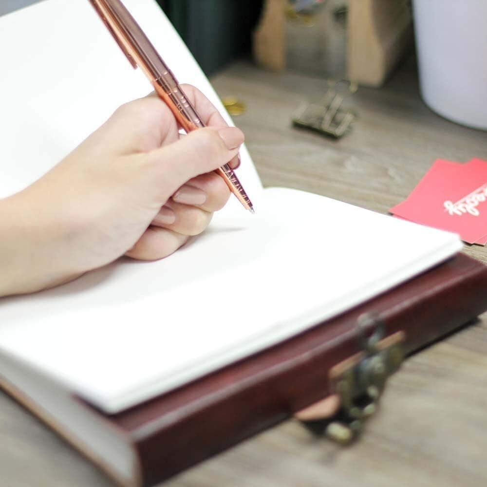 Leather Journal of Shadows Supernatural Notebook with Chakra Gem Stones Crystals