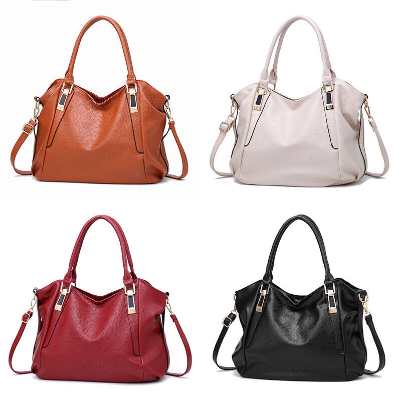Ladies Leather Hobo Handbag Tote Shoulder Bag Slouchy Soft PU Bag Designer