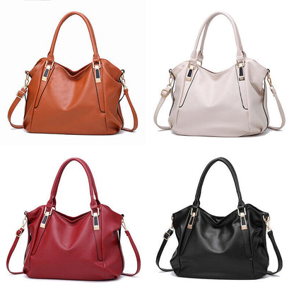 Ladies Leather Hobo Handbag Tote Shoulder Bag Slouchy Soft PU Bag Designer