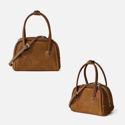 Small Mini Real Leather Handbag Boston Tote Purse Shoulder Bag Crossbody Fashion