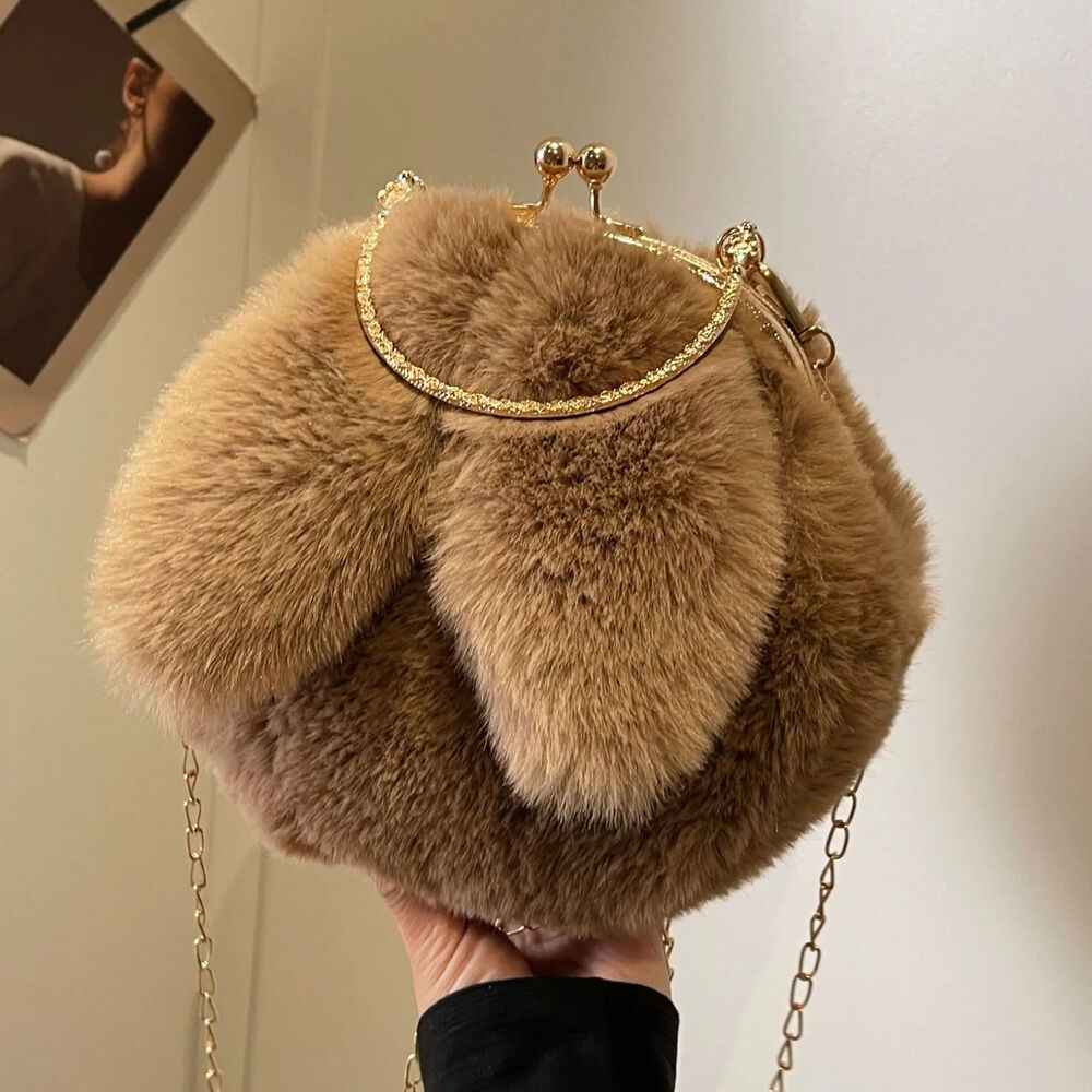 Cross Body Bag Women Chain Single Shoulder Bag Ball Shape Winter