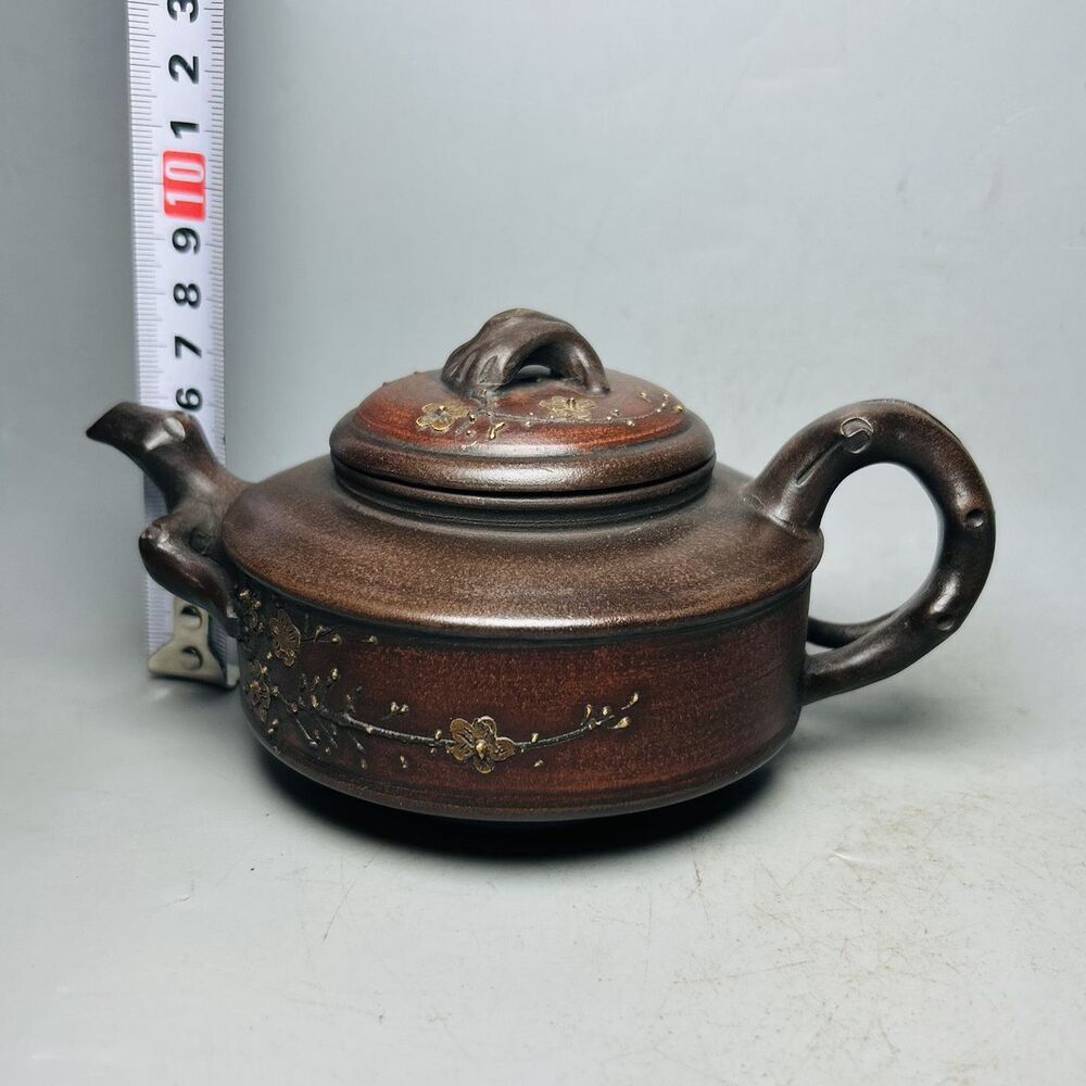 Vintage Chinese Yixing Purple Clay Teapot Zisha Ceremony Plum Blossom Teaware
