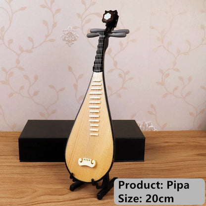 Miniature Guzheng Model Mini Musical Instrument Desktop Ornaments Chinese Gifts