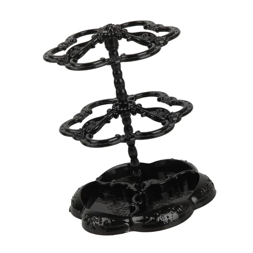 Jewelry Display Stand Plastic Retro Drop Earrings Holder Rotating Rack 13×18.5cm