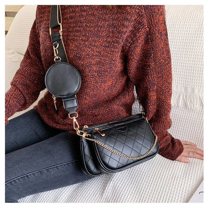 Leather Crossbody Bag Set Women Bags Chain Shoulder Bags Messenger Bags