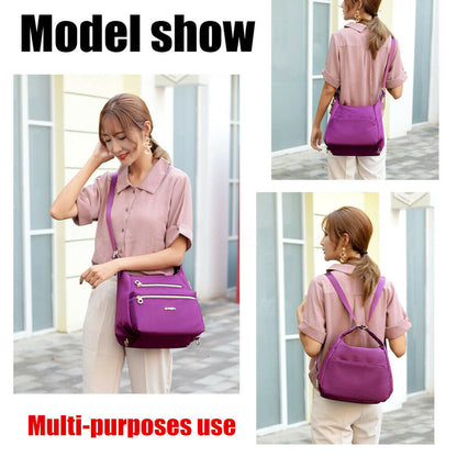 Women Lady Nylon Backpack Shoulder Bag Travel Handbag Crossbody Tote Satchel Bag
