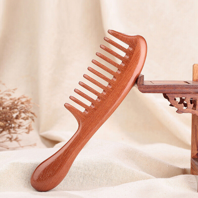 Natural Wide Toothed Comb Red Sandal Wood Comb Curly HairComb SPA Massage Comb