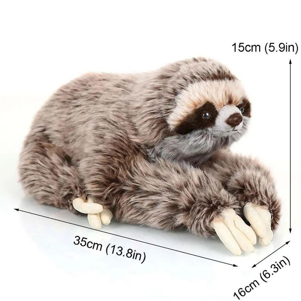 35cm Three Toed Sloth Plush Toy Realistic Stuffed Animal Soft Plush Sloth Doll