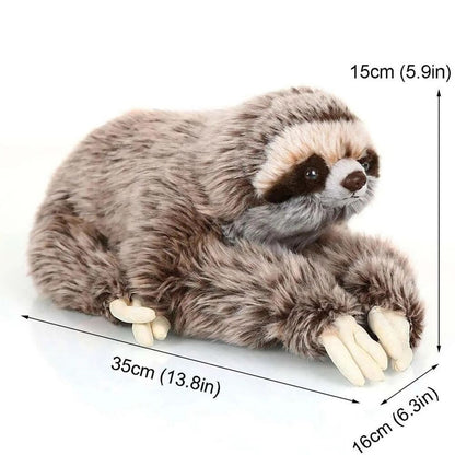 35cm Three Toed Sloth Plush Toy Realistic Stuffed Animal Soft Plush Sloth Doll