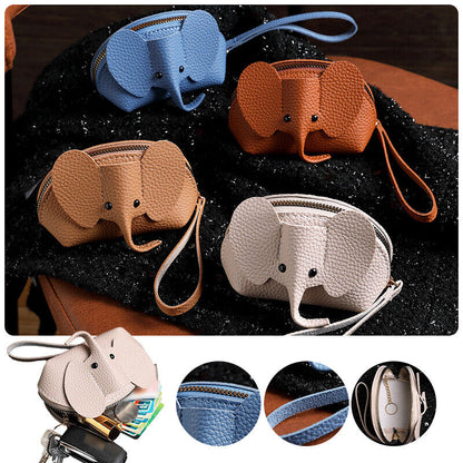 Women PU Leather Elephant Shape Wallet Zipper Coin Mini Purse Key Kard Bag