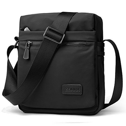 ZZINNA Messenger Bag Shoulder Bags Man Purses and One_Size, 1822 Black