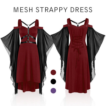 Devil Fashion Womens Steampunk Waistcoat Corset Dress Black Gold Gothic
