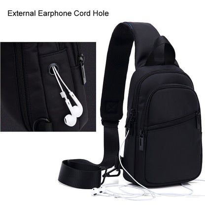 Water Resistant Sling Backpack Rucksack Chest Pack Single Strap Daypack Bag