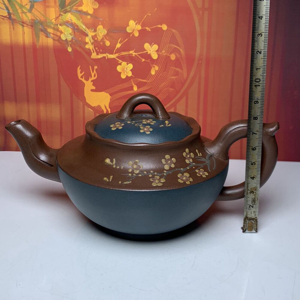 Vintage Chinese Yixing Purple Clay Teapot Zisha Ceremony Plum Blossom Teaware