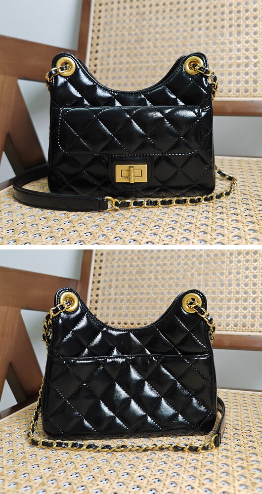 Small Mini Quilted Real Leather Shoulder Bag Hobo Crossbody Clutch Purse Chain
