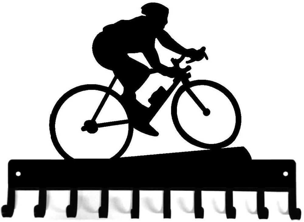 Cycling Medal Hanger Rack - 14.5 inches with 10 Hooks Metal Wall Art