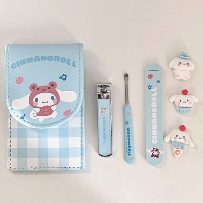 Kuromi My Melody Cinnamoroll Pochacco Portable Nail Clipper Ear Scoop Set