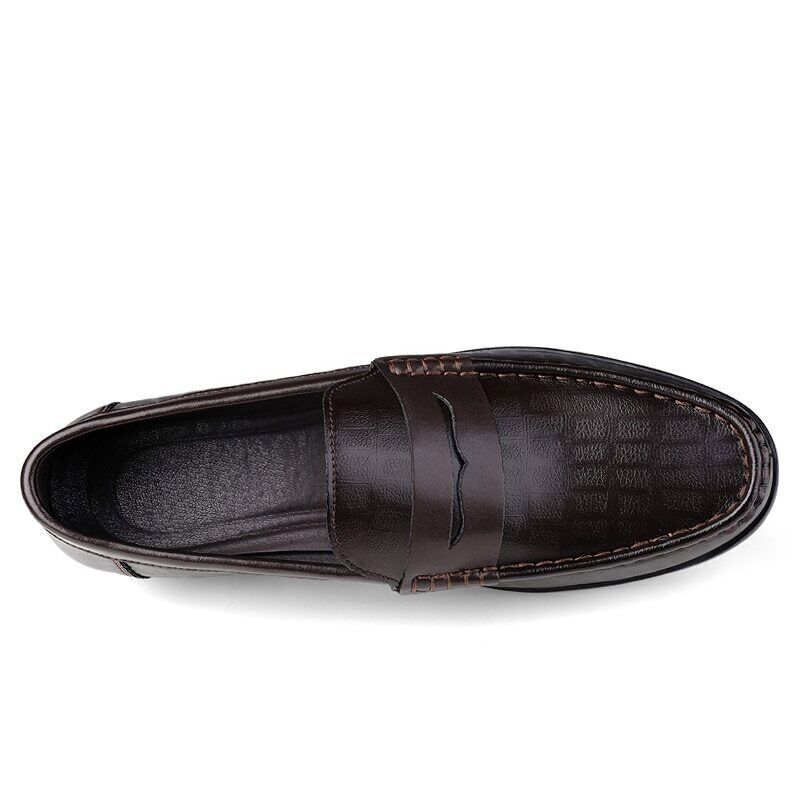 Autumn Spring Mens Loafers Shoes Leather Loafer Black Brown