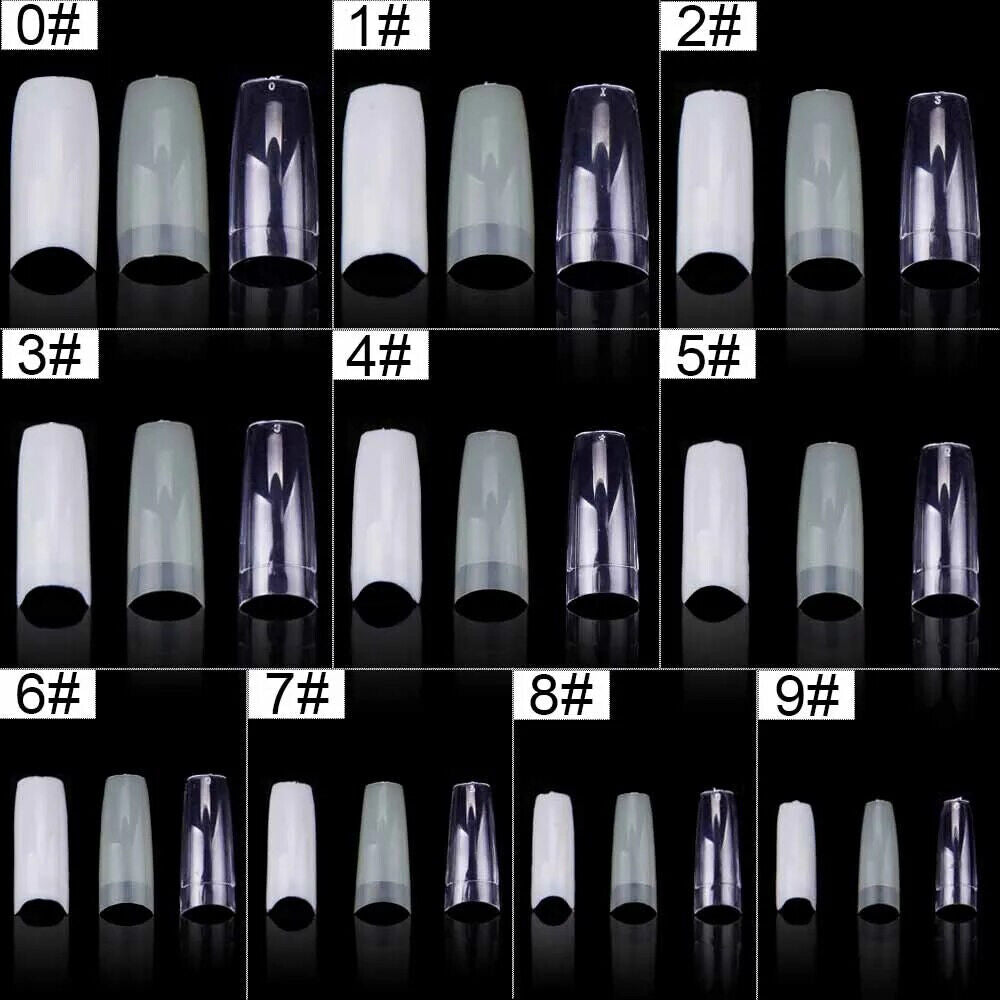 Nail Capsule 500Pcs Acrylic Transparent Artificial Full Cover Nails Tip Manicure