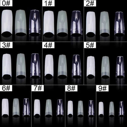 Nail Capsule 500Pcs Acrylic Transparent Artificial Full Cover Nails Tip Manicure