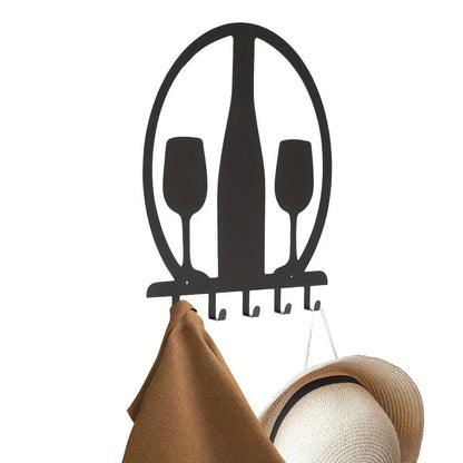 Metal Silhouette Key Hooks Living Room Wall Decor Wall-mounted Hooks Key Holder