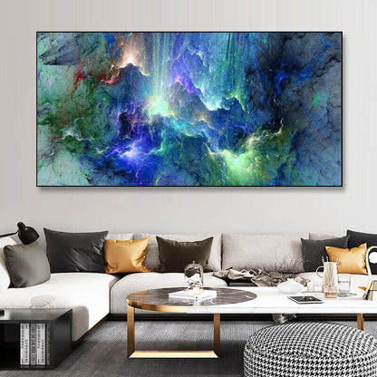 Abstract Colorful Blue Cloud Canvas Painting Landscape Posters And Prints HJ7