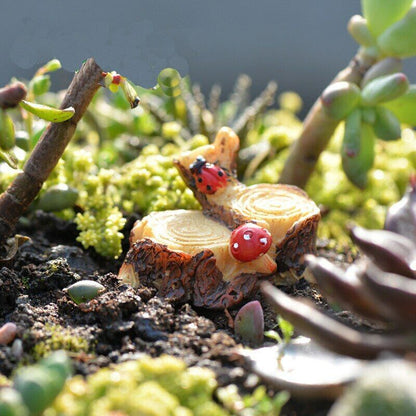 Figurines Moss Micro Landscape Mushrooms Stump Decoration Ornaments Mini Crafts