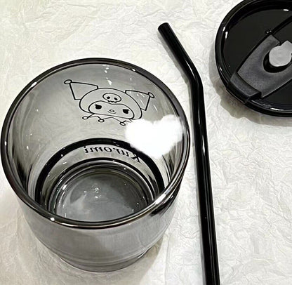 Kuromi Straw Glass Lovely Water Cup Coffee Cup Portable