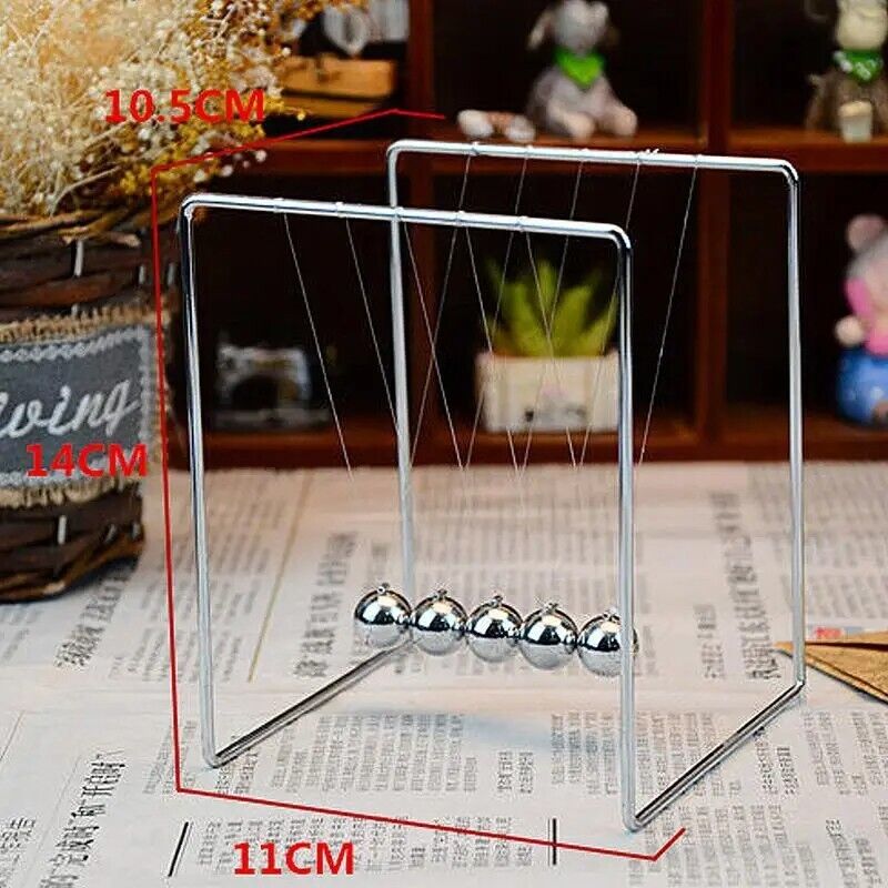 Mini Newton Cradle Balance Steel Balls School Teaching Physics Supplies Desk Toy
