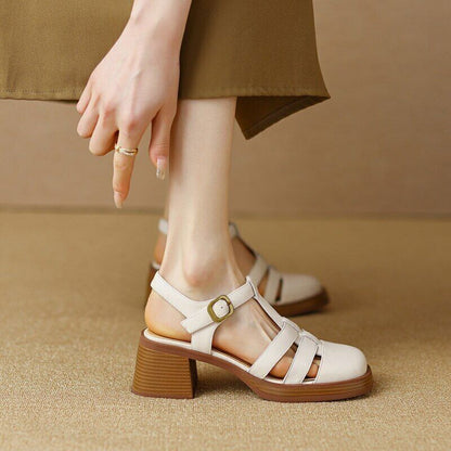 Party Sandals Thick-soled Toe Sandals High-heeled Woven Roman Shoes Women