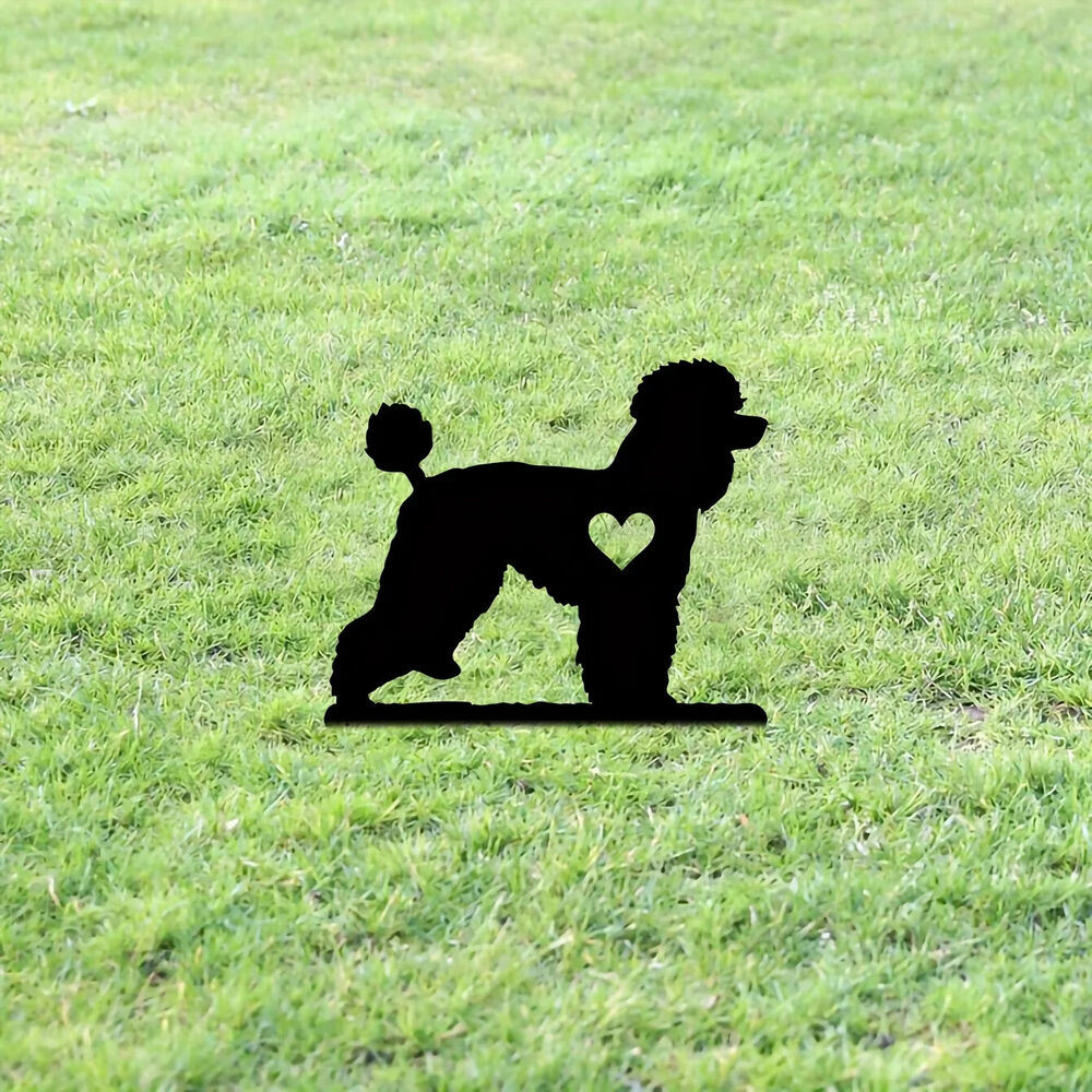 Clever Dog Garden Stake Iron Art Silhouette Metal Yard Sign Courtyard Art Garden