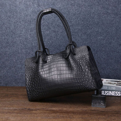 Matt Crocodile Belly embossed Tote Handbag, Ladies Large Shoulder Baguette Bag