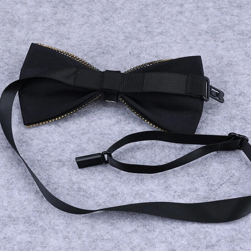 Men Rhinestone Bow Tie Shining Crystal Collar Bowtie Luxury Wedding Banquet Knot