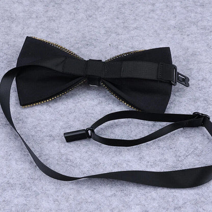Men Rhinestone Bow Tie Shining Crystal Collar Bowtie Luxury Wedding Banquet Knot