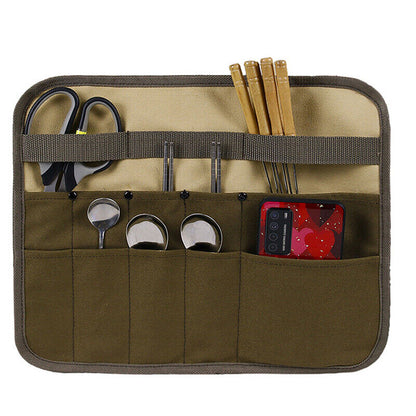 Portable Foldable Outdoor Camping Cutlery Storage Bag Knife Bag Roll Hanging Bag