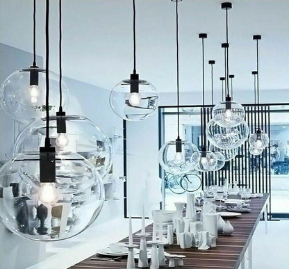 Glass Ball Pendant Lamp Nordic Modern Minimalist Single-head Restaurant Light AC