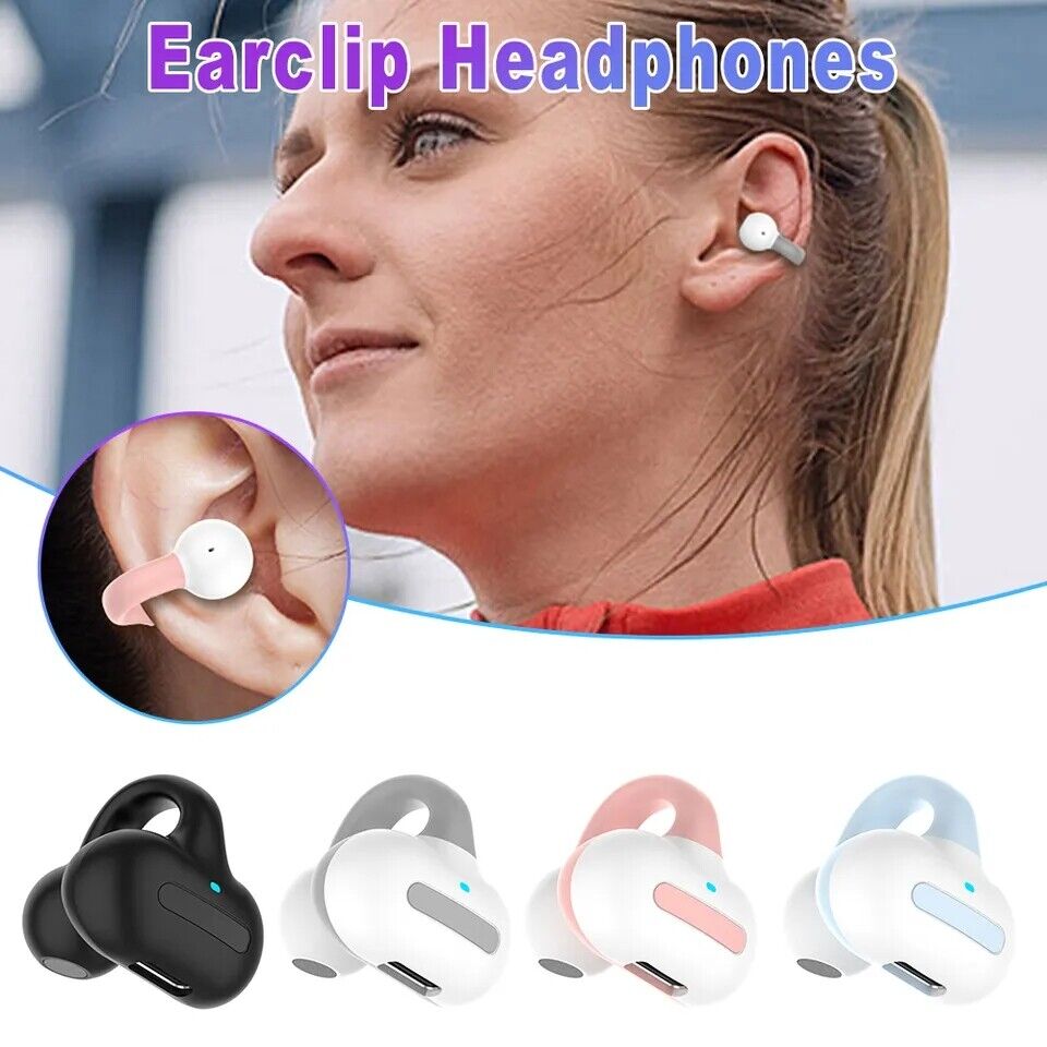 Bluetooth 5.3 Wireless Earbuds Ear Clip Bone Conduction Headphones Sport Headset