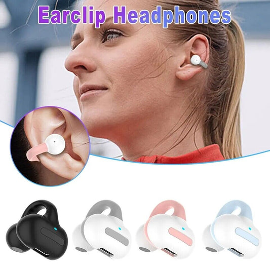 Bluetooth 5.3 Wireless Earbuds Ear Clip Bone Conduction Headphones Sport Headset