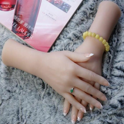 Women Real Hand Mannequins Body Nail Finger Manicure Jewelry Model Plastic 28cm