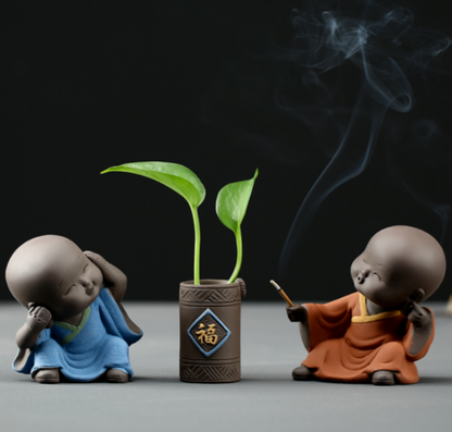 creative tea pet lovely monk vase tea play zisha purple clay home decoration new